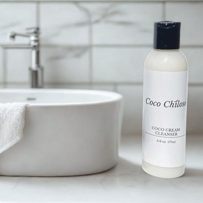 Coco Cream Cleanser near a sink