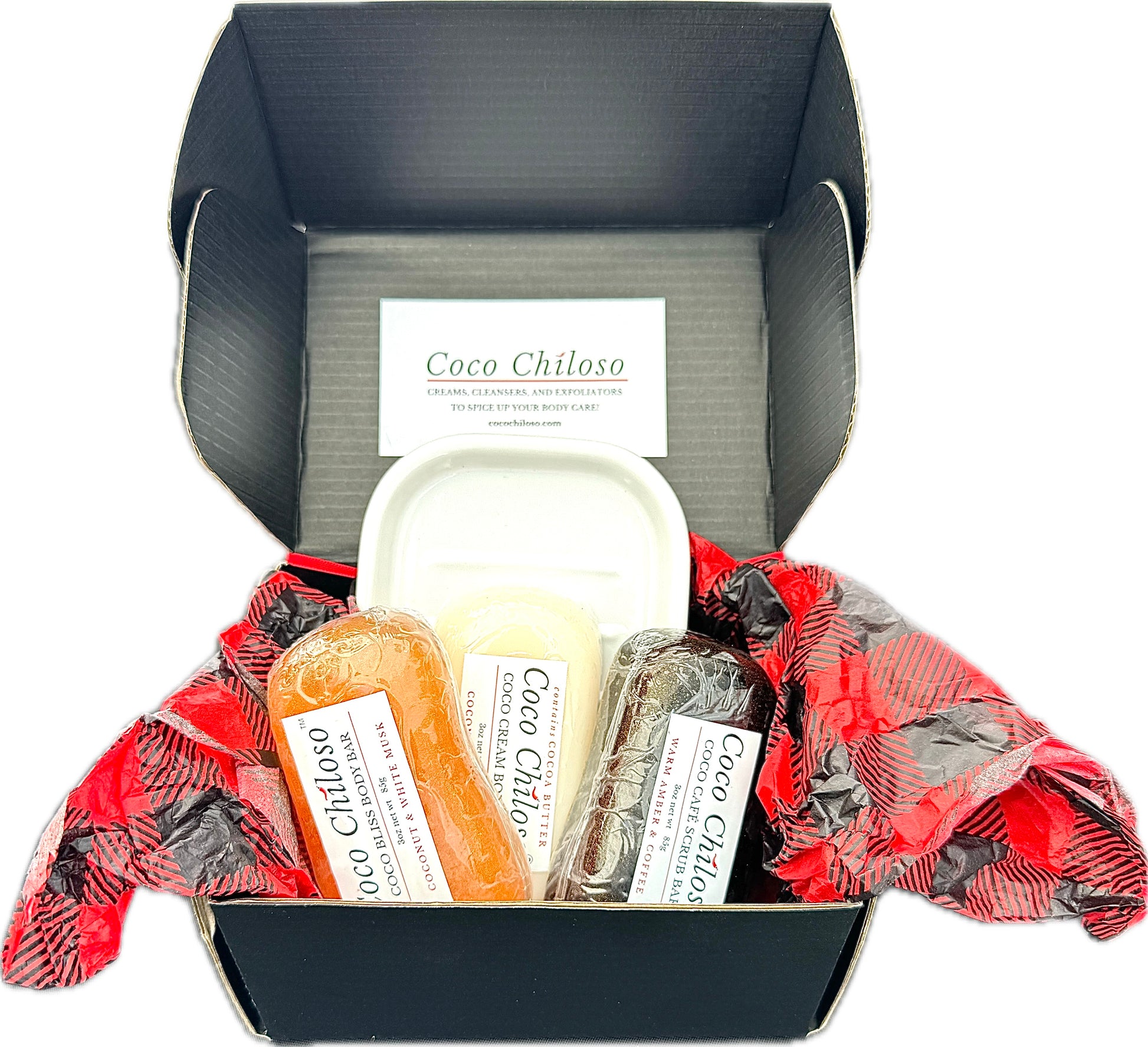 Coco Chiloso Coco Body Bar Trio & Soap Dish Gift Set